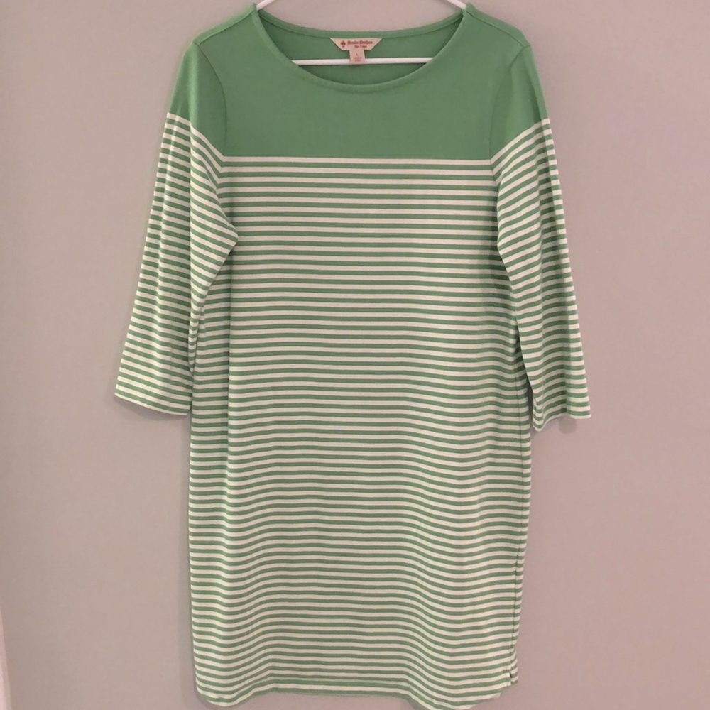 Brooks Brothers Red Fleece Striped Cotton Dress